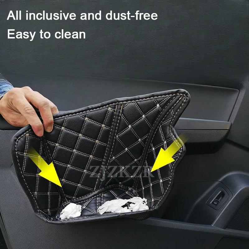 For Volkswagen VW ID.4 Crozz X -2025 Car Door Storage Box Protector Pads Cover Leather Slot Organizer Pockets Accessories