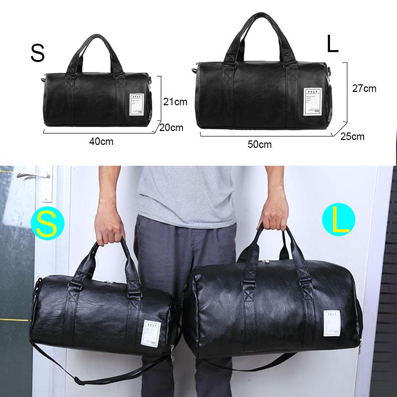 Bolsa de ginástica de couro, bolsa esportiva com bolso para sapatos, masculina, fitness, ioga, viagem, bagagem, bolsa de ombro