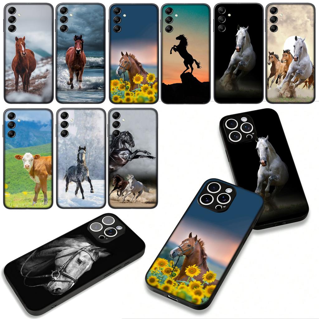 Für Motorola Moto G54 G05 G24 G45 G55 G75 G85 G15 G57 G86 Power Edge 50 30 Ultra Fusion neo Pro Hülle Running Wild Horse Pets