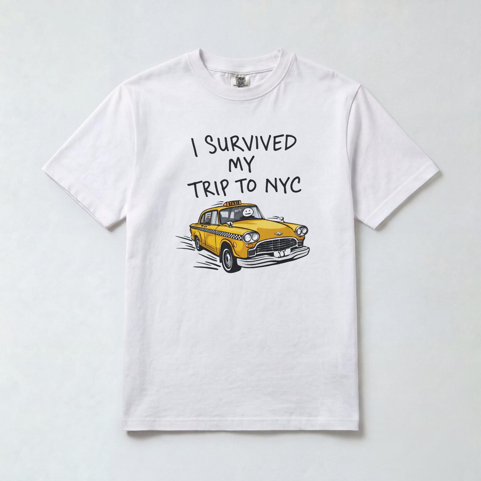 I Survived My Trip to NYC Shirt, Funny New York City T-Shirt, NYC Tourist Tee, Yellow Taxi Graphic Shirt, New York Vacation Souvenir, Travel S