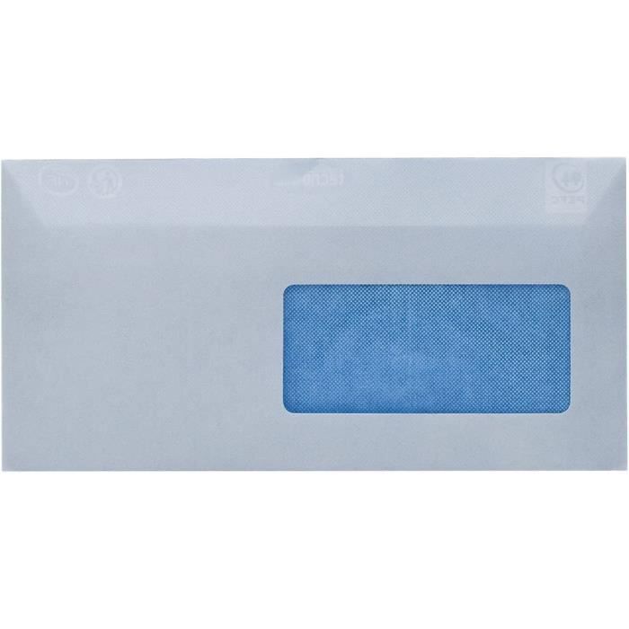 Enveloppes - TECNO - PRESTIGE - 500 Unités - Extra Blanc - Format DL 110x220 Mm Avec Fenêtre