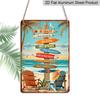2D Flat Vintage Surfboard Aluminium Metal Sign with Inspirational Beach Quotes - Retro Coastal Wall Art Decor for, Cafe, Bar, Beach House - 8x12 Inch