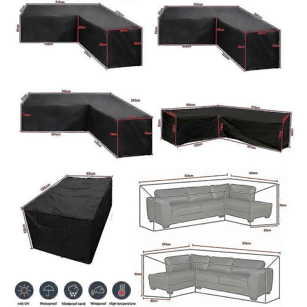 Corner Sofa Cover Waterproof Garden Furniture Set Cover Outdoor Sectional Furniture Cover