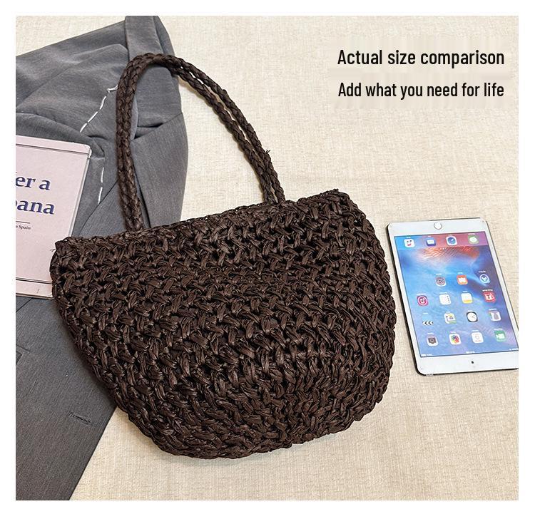 Luxury Retro Woven Hollow Shoulder Tote