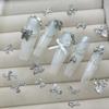 Ribbon Bowknot Nail Art Charms 3D Bow Nail Rhinestones Charm Silver Bowknot Nail Charms Nail Art Decor for Acrylic Nails