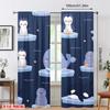 Set Of 2 Cartoonish Penguin Curtains Polyester Kids Room Window Decor Cute Home Curtain Light Blocking With Rod Pocket Ideal For