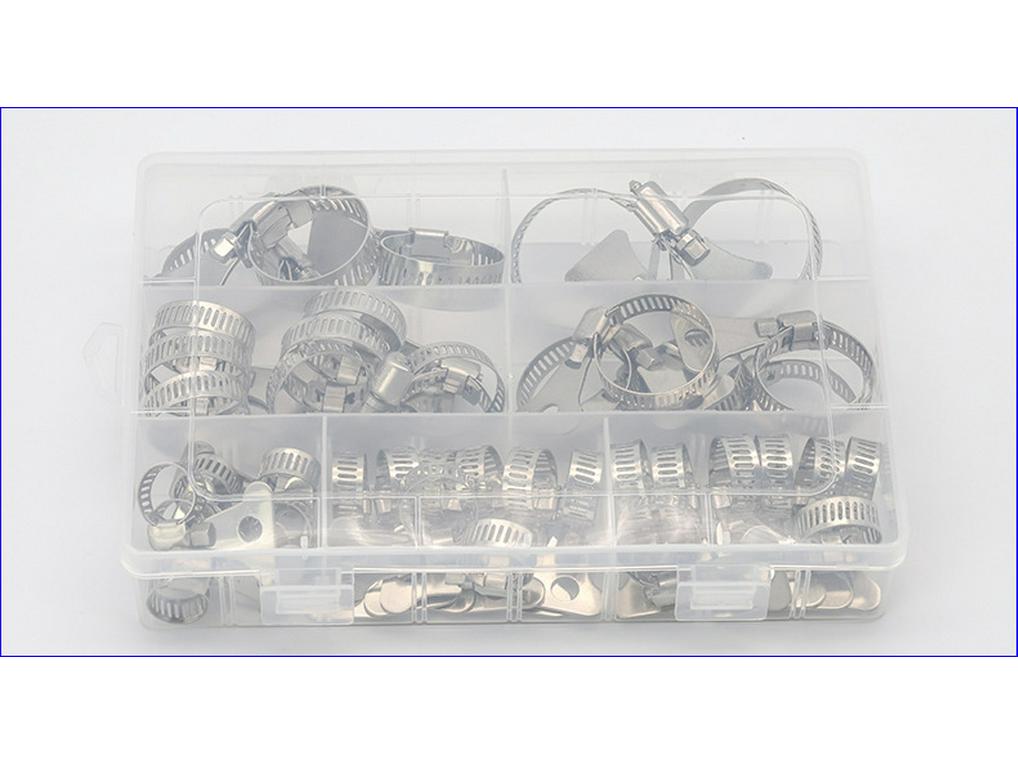 41PCS 304 Stainless Steel Hand-Tightened Hose Clamp Set with Cross-Handle
