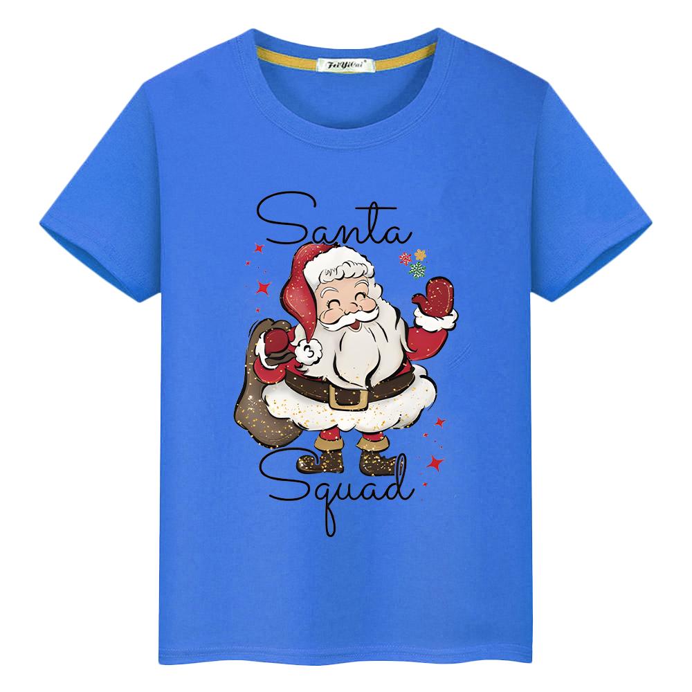 Santa Claus Graphics T Shirt for Kids Boy 10years Cotton Tops Anime Short Merry Christmas Cute Tees Y2k One Piece Girls Clothes