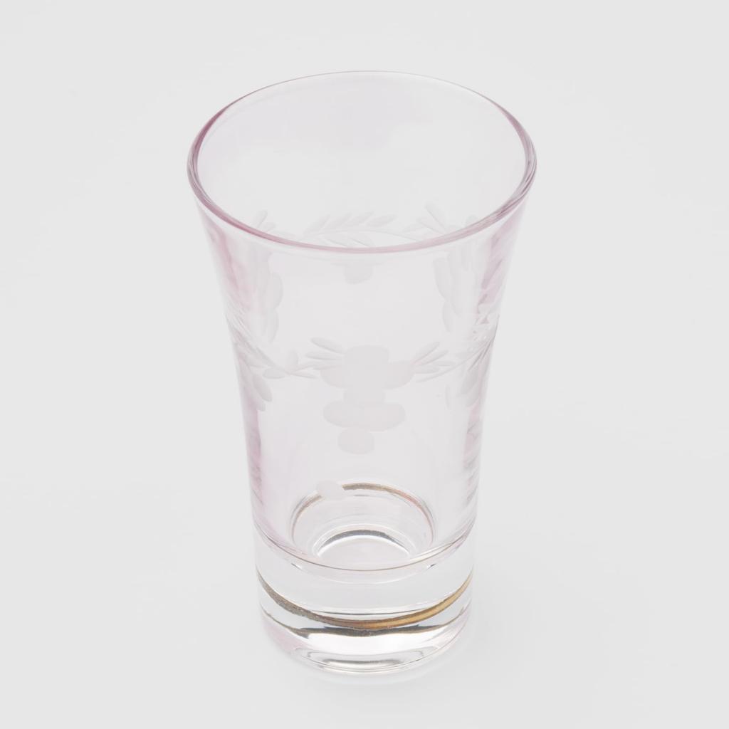 Otsuka Glass "Irodori no Uta" Sake Glass, Guinomi (approx. 100ml), Open Top, Flower Cut Glass, Pink, Made in Japan, 01145-15-1PK-1P