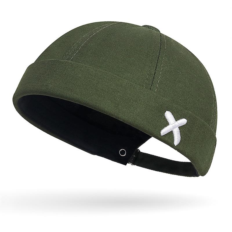 The Embroidered Adjustable Melon Rind Hat Was Not Yet A Hip-hop Tang Hat with A Domed Brim