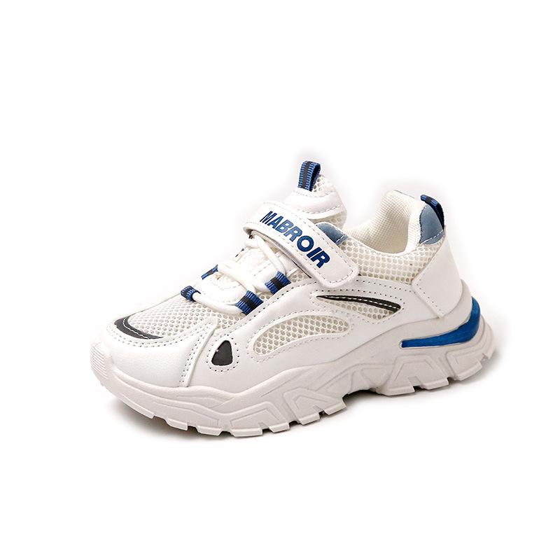 

Летние детские сетчатые кроссовки 2024: Дышащие мужские кроссовки и женские белые кроссовки для весны и осени. Size 32, 19.5 cm синий