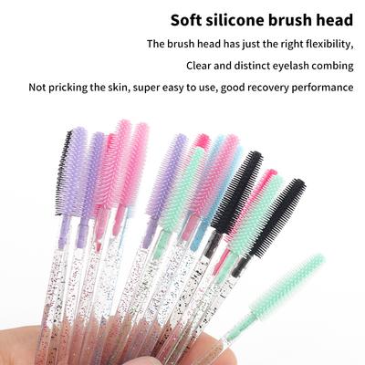 50 stuks wegwerpbare wimperborstels, zachte siliconen mascara-staafjes voor wimperverlenging, wenkbrauwen en schoonheidsmake-uptools