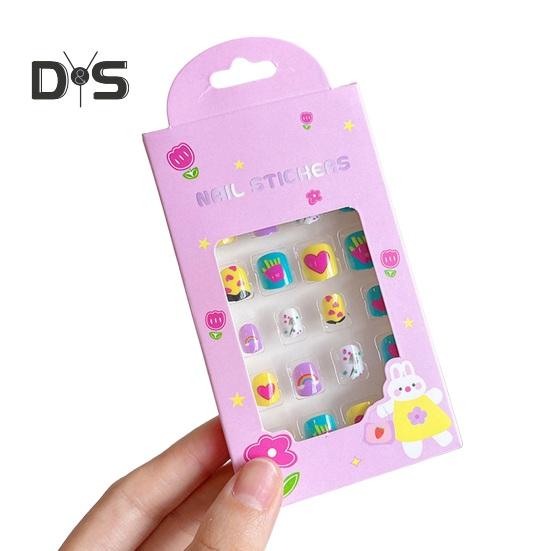 

24 шт. детские накладные ногти Kawaii детские накладные наклейки для дизайна ногтей набор креативный набор для ногтей «сделай сам» для украшения ногтей B