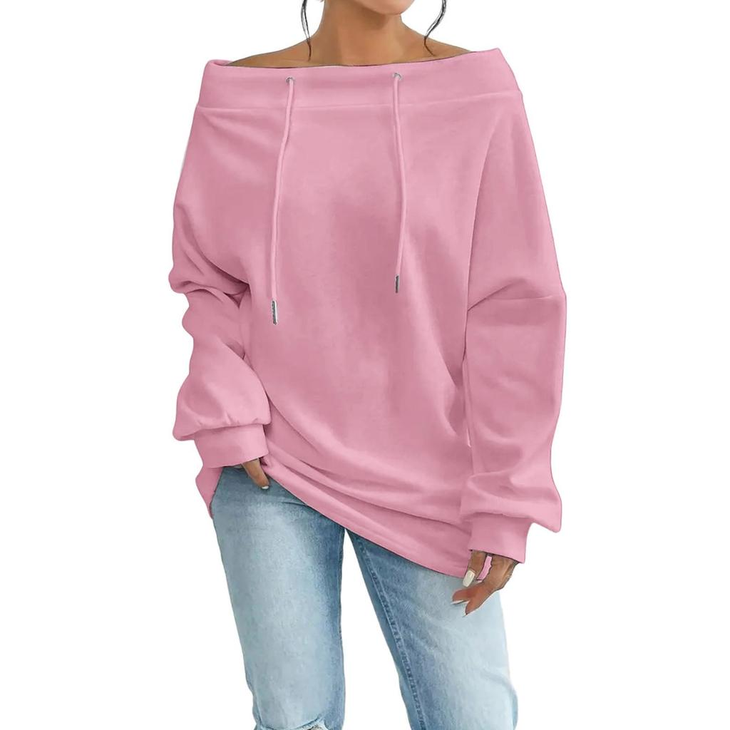 Women's Casual Off-Shoulder Loose Fit Sweatshirt