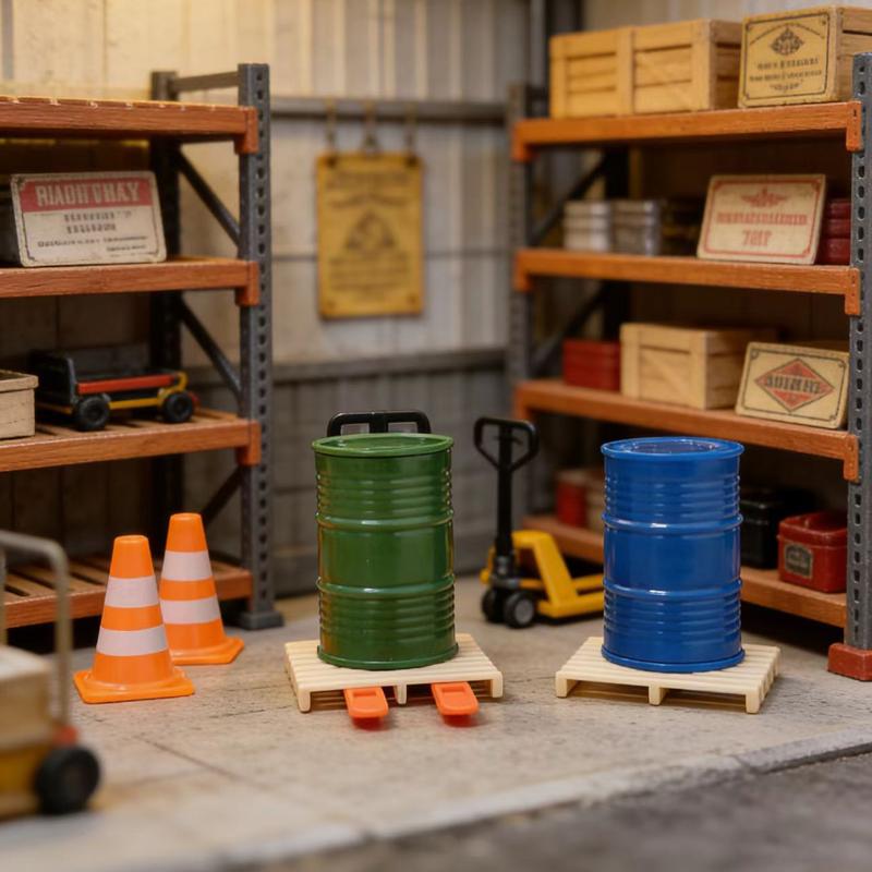 Miniature Warehouse Scene Model Kit Dollhouse Logistics Scene Model Decoration Dolls House Micro Scene Construction Props