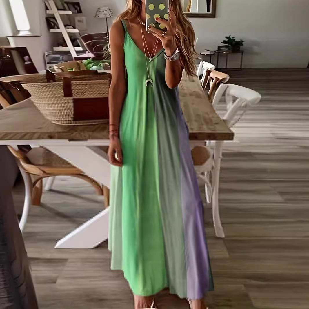 

GMXIA Летняя женская юбка, облегающая, ослепительная, с градиентным принтом, платья-халтер XXXXXL зелёный