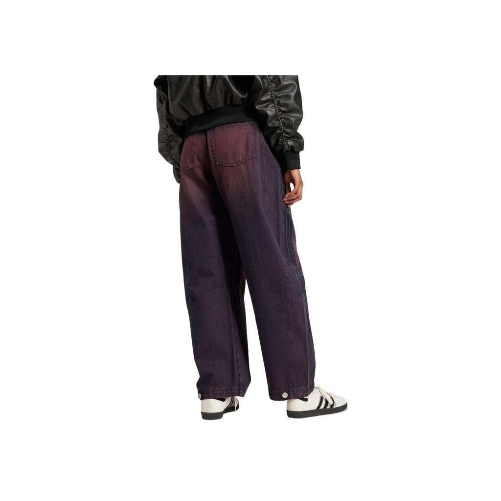 Adidas Originals Denim BN Series Loose Straight Leg Jeans Zipper Design Breathable Casual Daily Bottoms Women Dark Blue JX9214