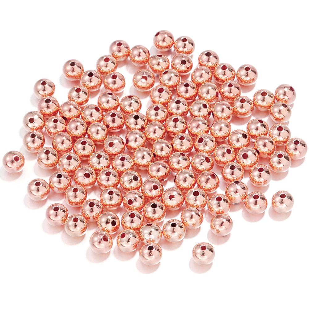 100 Vergoldete Kupfer Distanzperlen mit großem Loch, DIY Handgemachtes Schmuckzubehör