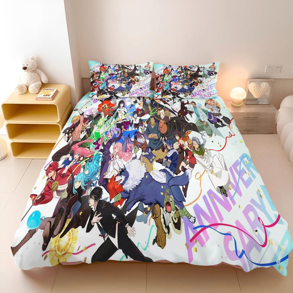 That Time I Got Reincarnated As a Slime Rimuru Ranga Anime Duvet Cover Set Soft Bedding Set Pillowcase Home Bedroom Decoration