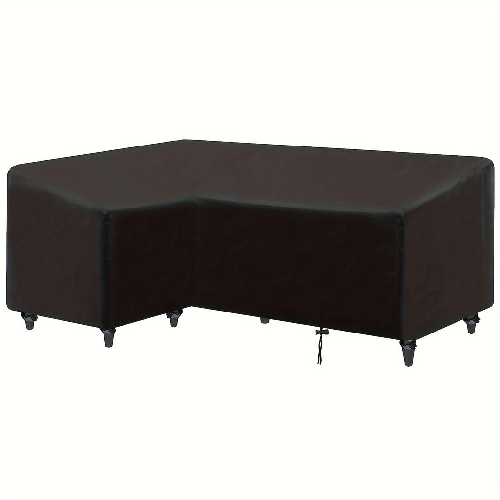 L-shaped Outdoor Sofa Cover, Windproof and UV-proof Polyester Outdoor Furniture Cover, Outdoor Furniture Cover
