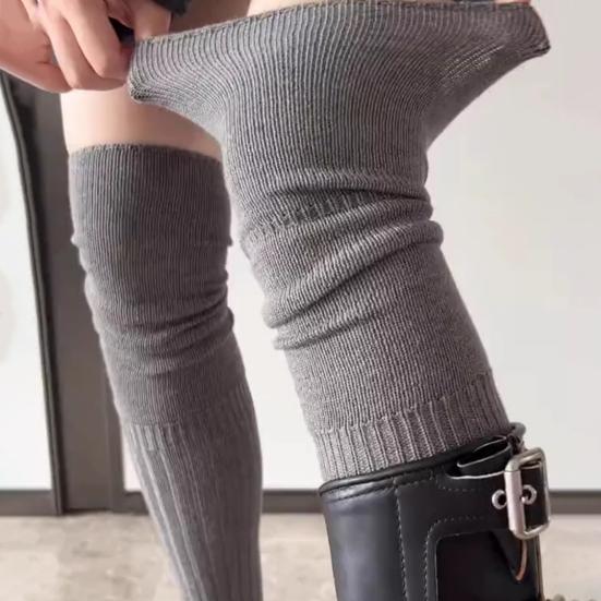 Over The Knee Boot Stocking for Women Slouch Top Thick Cotton Knit Thigh High Socks Winter Autumn Leg Warmers