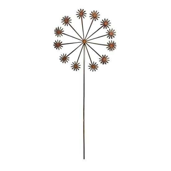Rusty Flowers Garden Stake, Distressed Metal Flower Yard Art Stake, Retro 2D Flowers Decoration for Yard Lawn Flower Bed