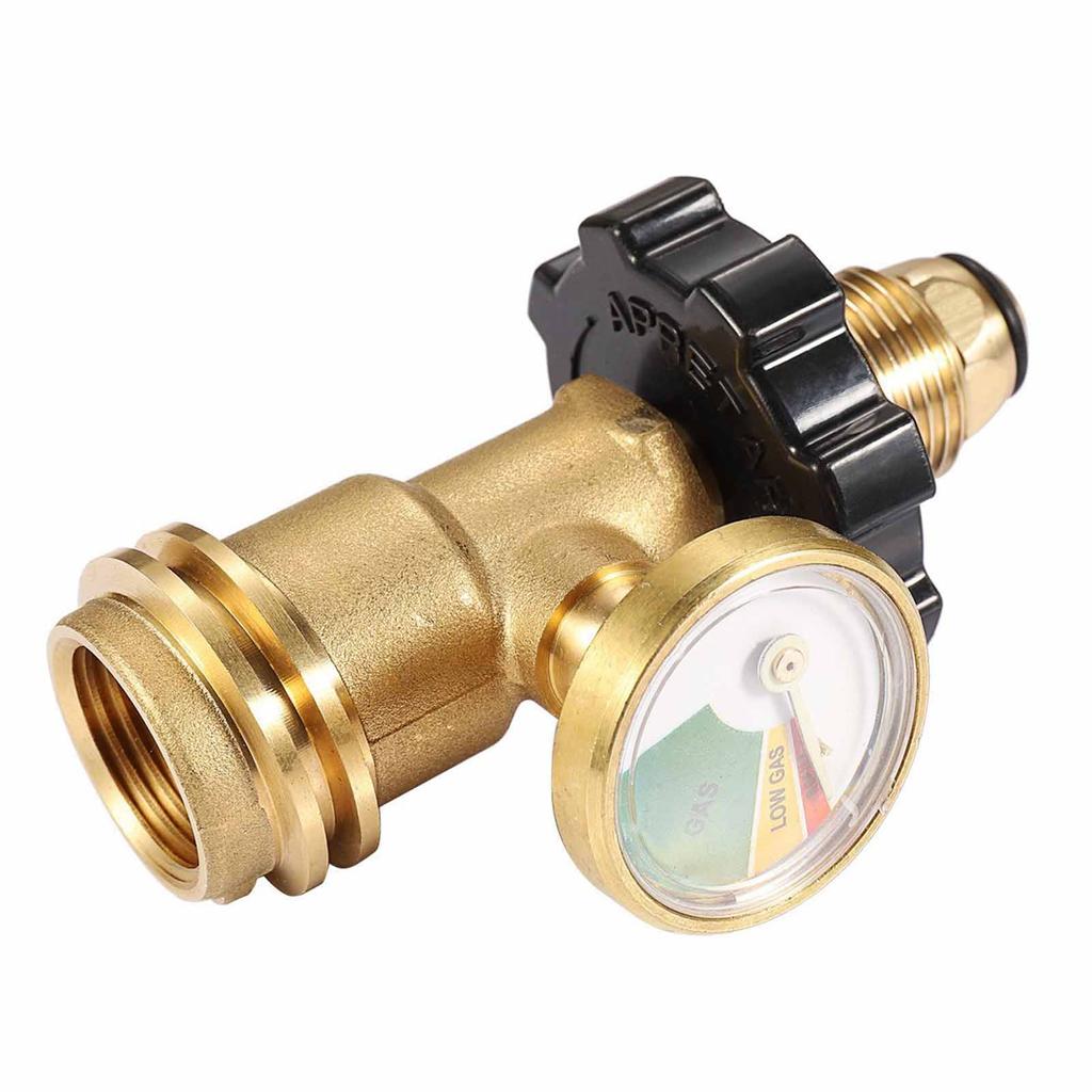 Propane Tank Gauge Adapter Level Indicator Universal Brass Fittings Convert POL To QCC1 Type 1