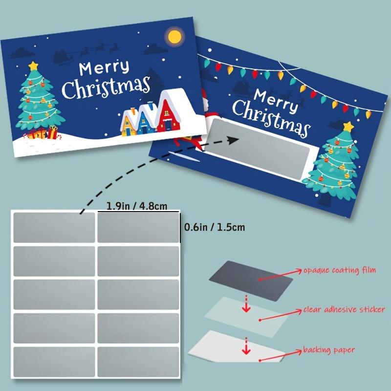 50packs Christmas Scratch Cards with Santa,Merry Designs -Self-Scratchable Holiday reward tickets,DIY Gift Tags for Party Favors