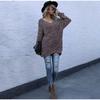 Autumn Winter Sweater Ladies Pullover V-neck Long Sleeve Mid-length Black Luxury Women's Sweaters