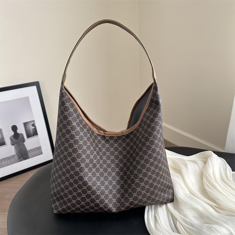 High End Fashion Women's Bag New Large Capacity Printed Temperament Tote Bag Slack and Commuter Armpit Shoulder Bag
