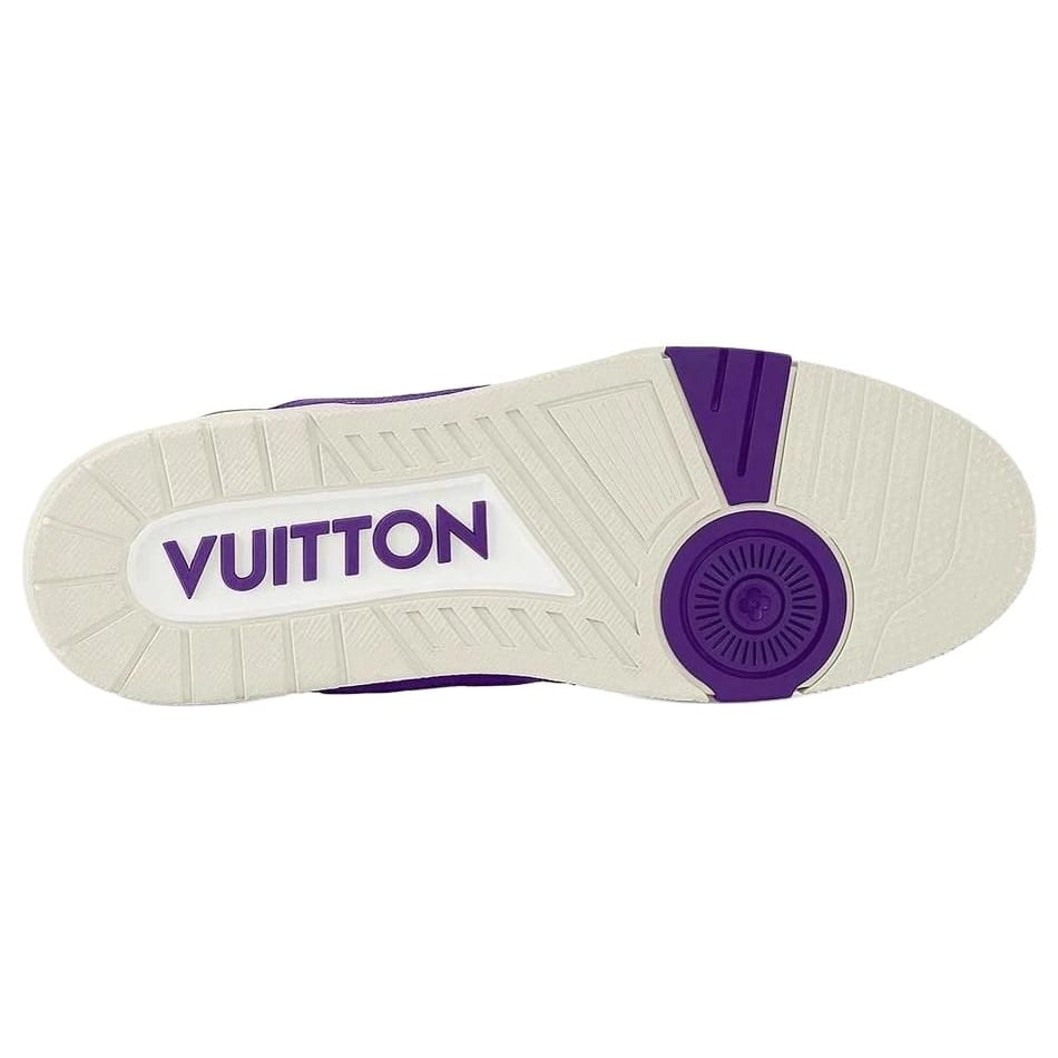 LOUIS VUITTON Trainer Low top Skateboard Shoes Women's Purple Beige 1ACFL9