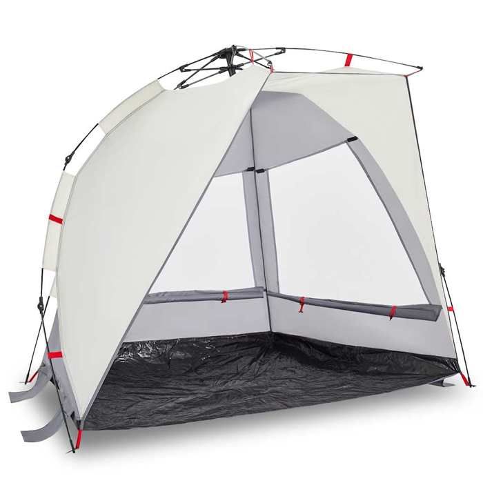 VidaXL Tente de plage 2 personnes gris libération rapide imperméable, tente, tente de jardin, abri d'extérieur, tente de 4005292