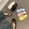 French fairy style thick-soled flip-flops beautiful leopard print slippers female summer wear seaside beach sandals sandals