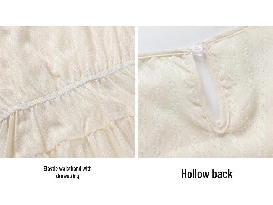 French Style Elegant Chiffon A-line Dress - Summer Round Neck Slimming Skirt for Women