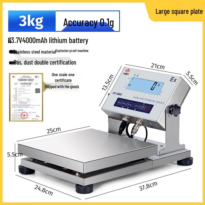 

Huachao High-Precision Explosion-Proof 304 Stainless Steel Industrial Scale 3kg/0.1g