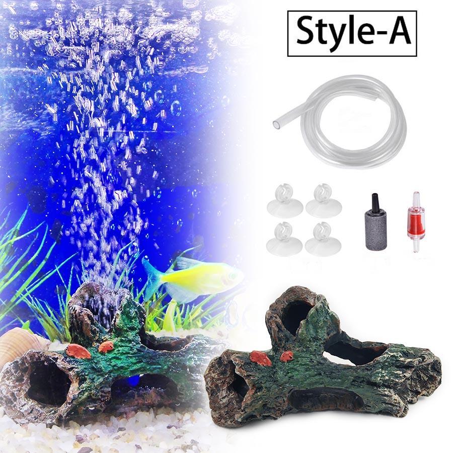 

Дизайн Домик на дереве Полимерная пещера для аквариума - Реалистичное укрытие для рыб и креветок с отверстием для побега | Декор для ландшафтного дизайна аквариума Style-A