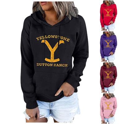 Women's Printed Round Neck Long Sleeve Pullover Casual Sweatshirt