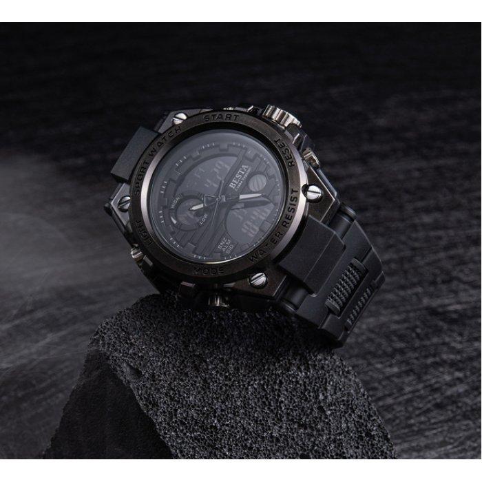 Men's Sports Tactical Watch Besta Tattoo Black with Stopwatch and Alarm Clock
