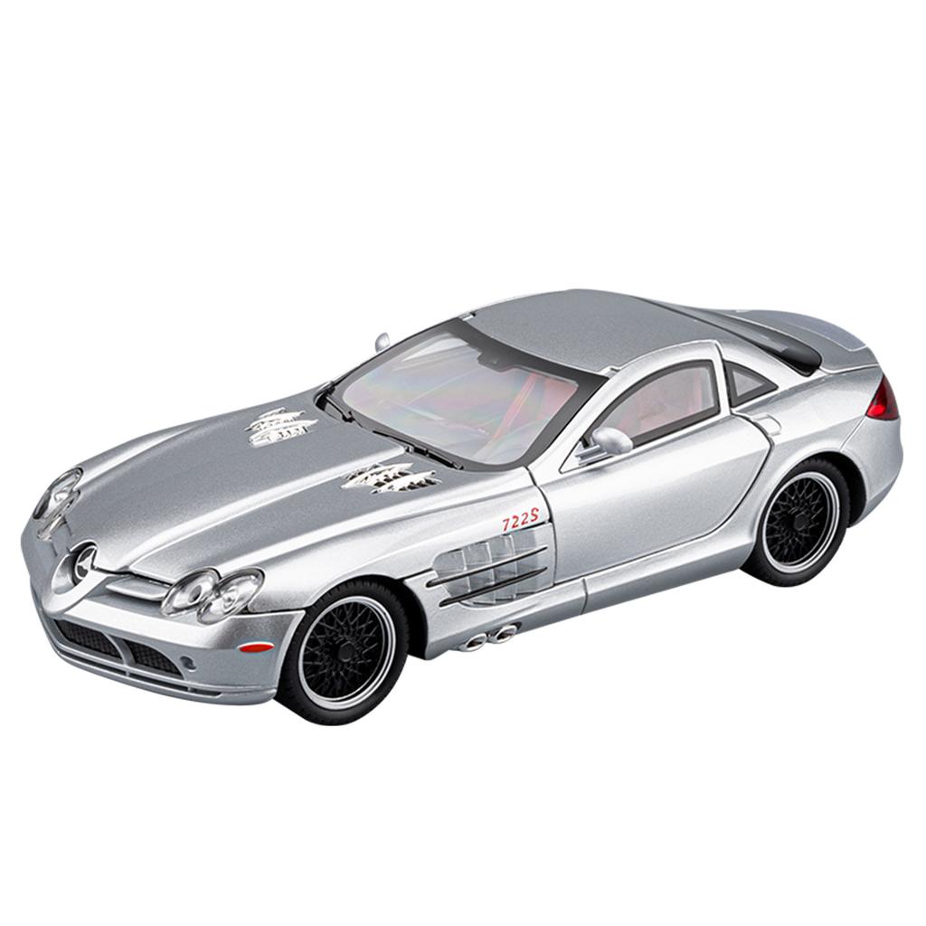 Modellino Auto Giocattolo in Lega 1/24 Mercedes-Benz SLR Supercar Diecasts Colata in Metallo Giocattoli Auto con Suono e Luce per Bambini Veicolo