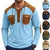 Men's Color Block Hoodie With, Long Sleeve Loose Fit Casual Sweatshirt for Spring and Fall