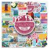 50 Singapore Graffiti Stickers: Creative DIY Travel Suitcase Decals