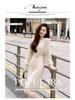 Elegant Loose Knit Dress with Ruffles - Women's Plus Size Long Sleeve Fragrance Style