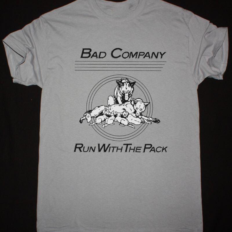 Vtg BAD COMPANY RUN WITH THE PACK Cotton Sport Grey Full Size Unisex Shirt MM645 S разноцветный