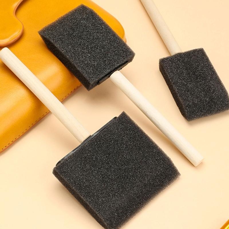 Sponge Brushes Set For Painting And Crafting With Foam Heads And Ergonomic Wood Grips for Various Painting Coloring Task