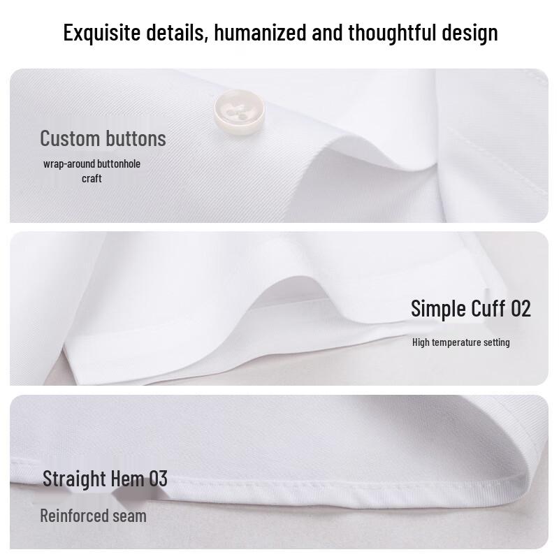 FIRS Men's DP Wrinkle-Free Pure Cotton Short Sleeve Business Shirt