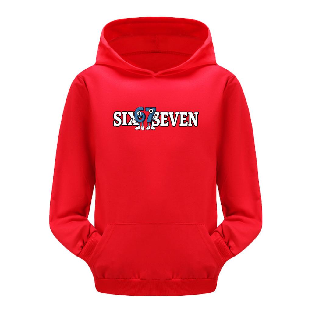 5388 Kids Boys Girls Steal a Brainrot 67 Printed Casual Long Sleeves Hoodies with Pocket