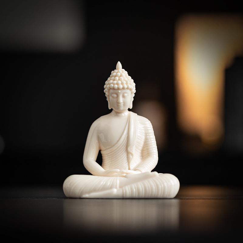 Sakyamuni Buddha Statue Figure, Tathagata Buddha Figure, Ceramic Lamp, Circle for Living Room, Incense Porch, Home Decor