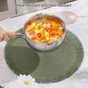 Braided Round Placemats Woven Tassel Table Mats for Kitchen Dining Heat Resistant Natural Fabric Place Mats Indoor Outdoor Use