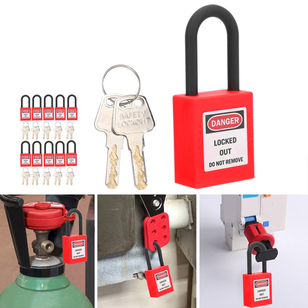 10 Sets 38mm Lockout Lock Dustproof Nylon Industrial Engineering Insulation Security Tool for Factories