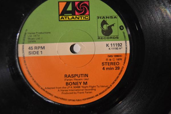 

7-дюймовая пластинка BONEY M Rasputin K11192 ATLANTIC 1978 Ирландия СоулФанк Б/У